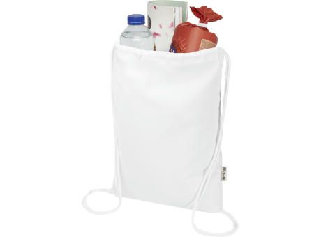 Bolsa de 5 L con cordón de algodón reciclado de 140 g/m² con certificado GRS Oregon Blend