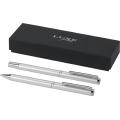 Set de regalo de bolígrafo y rollerball de aluminio reciclado Lucetto (tinta negra)
