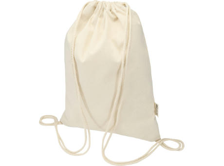 Bolsa de 5 L con cordón de algodón reciclado de 140 g/m² con certificado GRS Oregon Blend