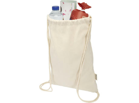 Bolsa de 5 L con cordón de algodón reciclado de 140 g/m² con certificado GRS Oregon Blend