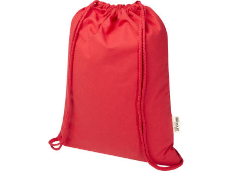 Bolsa de 5 L con cordón de algodón reciclado de 140 g/m² con certificado GRS Oregon Blend