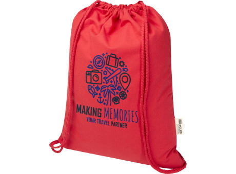 Bolsa de 5 L con cordón de algodón reciclado de 140 g/m² con certificado GRS Oregon Blend