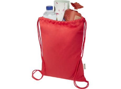 Bolsa de 5 L con cordón de algodón reciclado de 140 g/m² con certificado GRS Oregon Blend