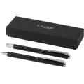 Set de regalo de bolígrafo y rollerball de aluminio reciclado Lucetto (tinta negra)