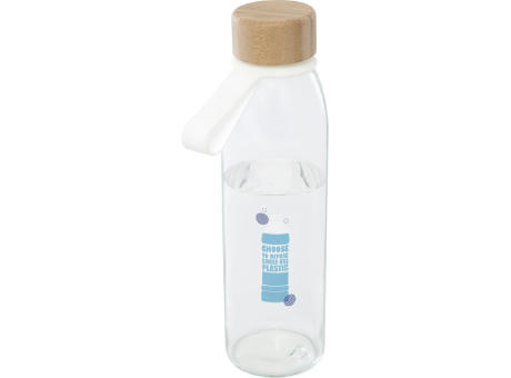 Botella de cristal de 500 ml con asa de silicona y tapa de bambú Porto