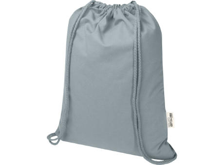 Bolsa de 5 L con cordón de algodón reciclado de 140 g/m² con certificado GRS Oregon Blend