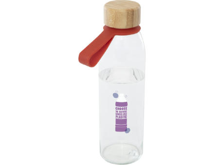 Botella de cristal de 500 ml con asa de silicona y tapa de bambú Porto