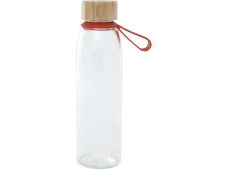 Botella de cristal de 500 ml con asa de silicona y tapa de bambú Porto