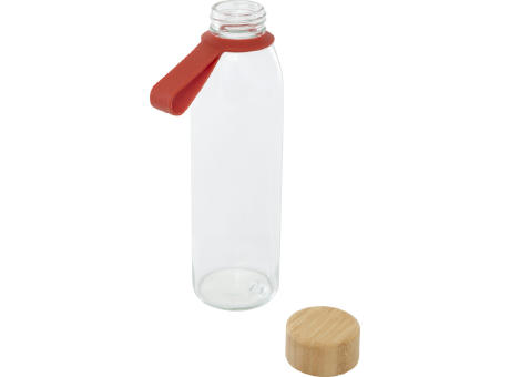 Botella de cristal de 500 ml con asa de silicona y tapa de bambú Porto