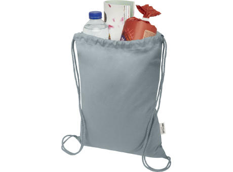 Bolsa de 5 L con cordón de algodón reciclado de 140 g/m² con certificado GRS Oregon Blend