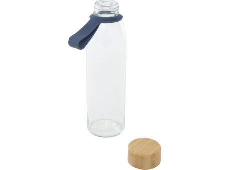 Botella de cristal de 500 ml con asa de silicona y tapa de bambú Porto