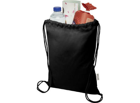 Bolsa de 5 L con cordón de algodón reciclado de 140 g/m² con certificado GRS Oregon Blend