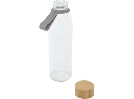 Botella de cristal de 500 ml con asa de silicona y tapa de bambú Porto