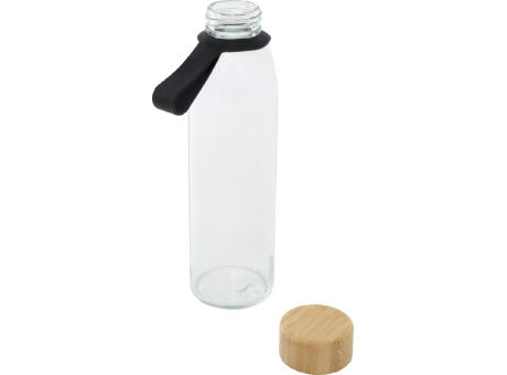 Botella de cristal de 500 ml con asa de silicona y tapa de bambú Porto