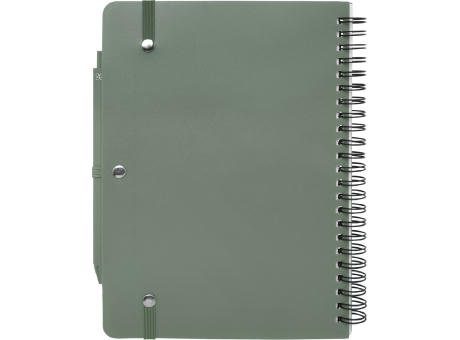 Libreta de tapa dura A5 de plástico procedente del océano con bolígrafo Thalaasa (tinta negra)