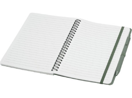 Libreta de tapa dura A5 de plástico procedente del océano con bolígrafo Thalaasa (tinta negra)
