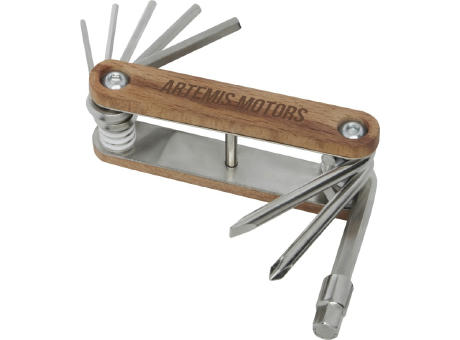 Multiherramienta para bicicletas de 8 funciones con mango de madera Fixie