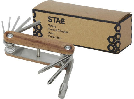 Multiherramienta para bicicletas de 8 funciones con mango de madera Fixie