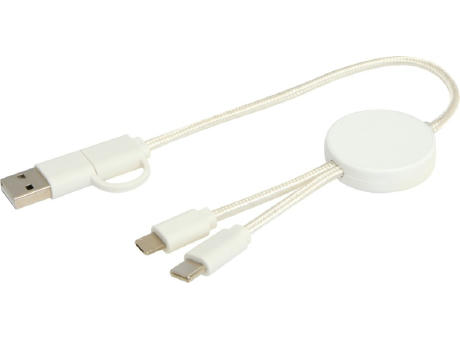 Cable 5 en 1 de plástico reciclado de 30 cm para sincronización de datos y carga rápida de 27 W Citala