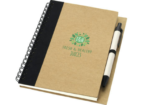 Libreta de papel reciclado con bolígrafo Priestly