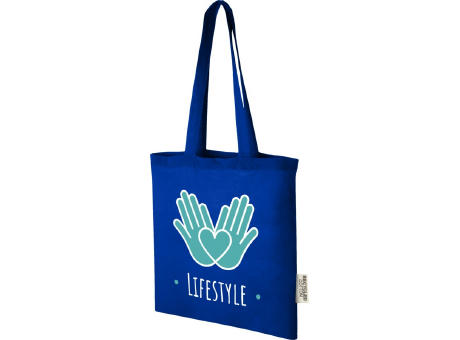 Bolsa Tote de algodón reciclado GRS de 140 g/m2 de 7 L Madras