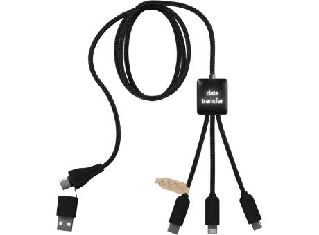 Cable de carga 5 en 1 RPET con transferencia de datos SCX Design C45