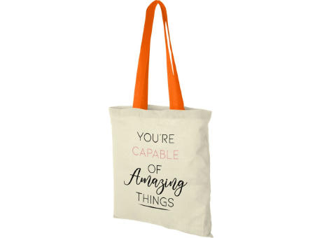Bolsa Tote de algodón 100 g/m² con asas largas contrastadas Nevada