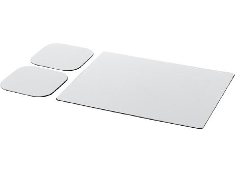 Combo 3 de alfombrilla para ratón y juego de posavasos Brite-Mat®