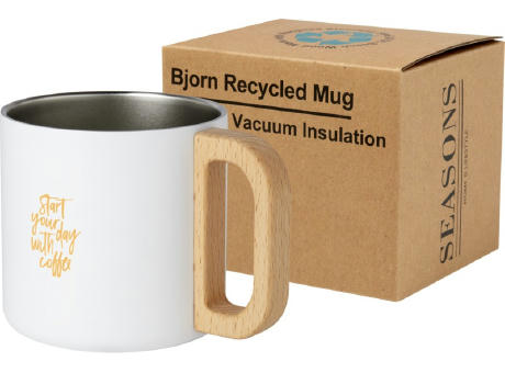 Taza de acero inoxidable reciclado con certificado RCS con aislamiento de cobre de 360 ml Bjorn