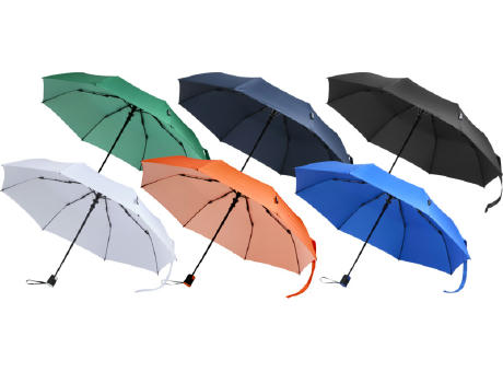Paraguas Agnes de 53 cm, plegable y con apertura automática, fabricado en RPET