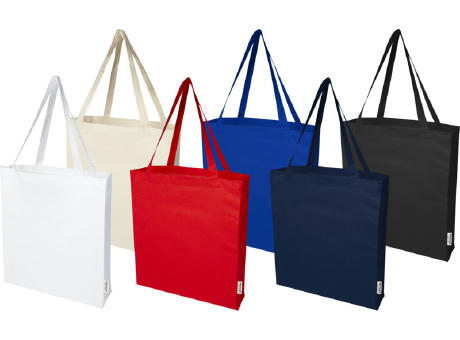 Bolsa Tote con refuerzos de algodón reciclado GRS de 140 g/m² de 12L Madras