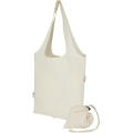 Bolsa de tela de algodón reciclada GRS «Madras Blend», 140 g/m², plegable, 7 l