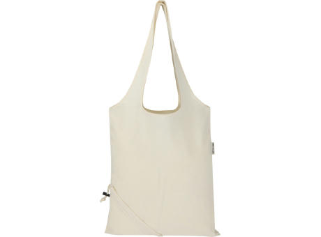 Bolsa de tela de algodón reciclada GRS «Madras Blend», 140 g/m², plegable, 7 l