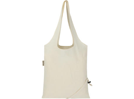 Bolsa de tela de algodón reciclada GRS «Madras Blend», 140 g/m², plegable, 7 l