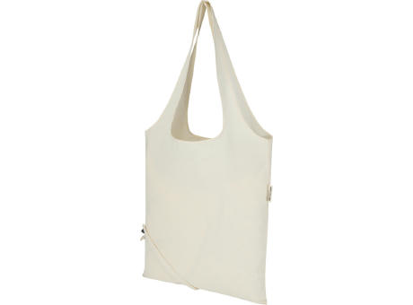 Bolsa de tela de algodón reciclada GRS «Madras Blend», 140 g/m², plegable, 7 l