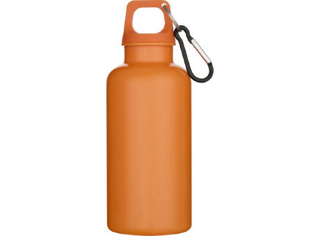 Botella de 400 ml de color liso de plástico reciclado con certificado RCS y mosquetón Oregon 