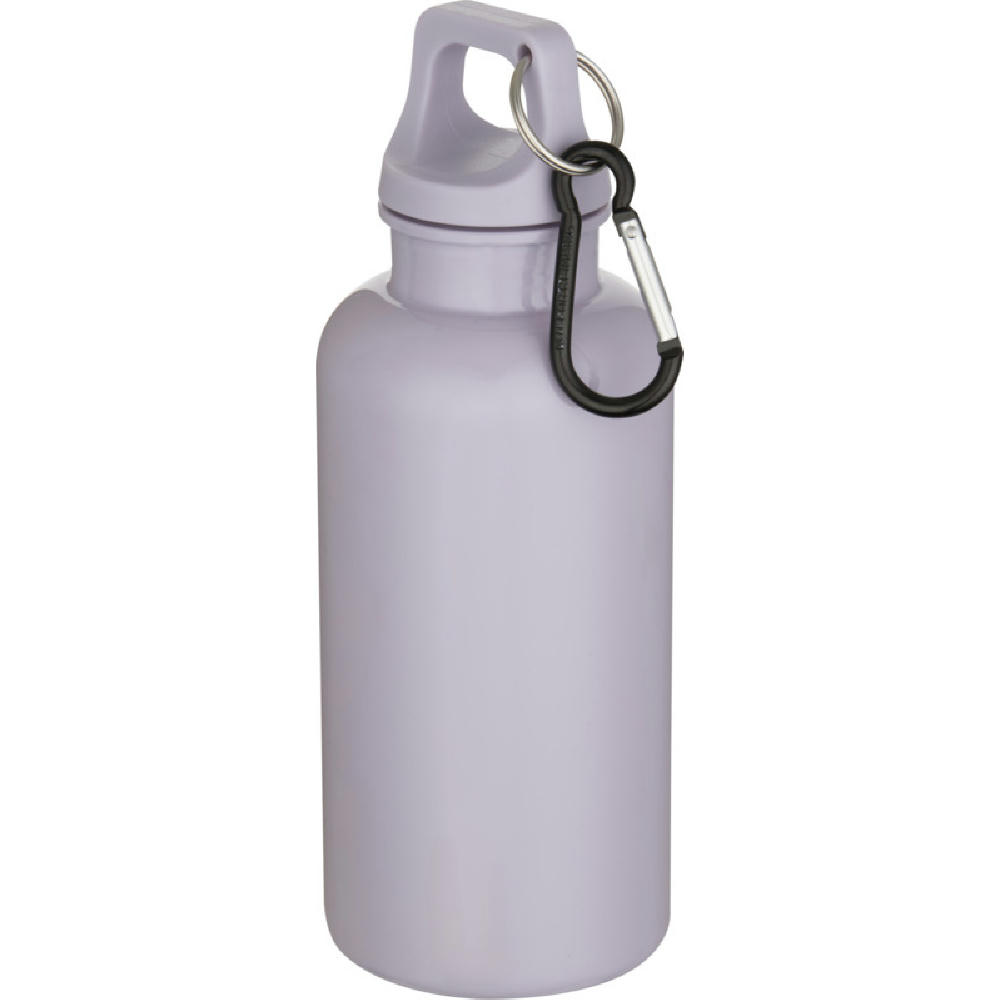 Botella de 400 ml de color liso de plástico reciclado con certificado RCS y mosquetón Oregon 