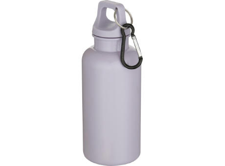 Botella de 400 ml de color liso de plástico reciclado con certificado RCS y mosquetón Oregon 