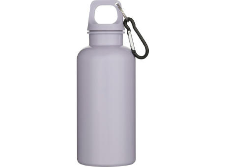 Botella de 400 ml de color liso de plástico reciclado con certificado RCS y mosquetón Oregon 
