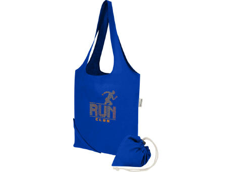 Bolsa de tela de algodón reciclada GRS «Madras Blend», 140 g/m², plegable, 7 l