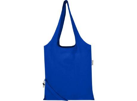Bolsa de tela de algodón reciclada GRS «Madras Blend», 140 g/m², plegable, 7 l