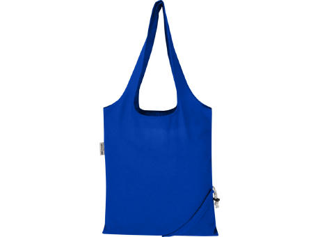 Bolsa de tela de algodón reciclada GRS «Madras Blend», 140 g/m², plegable, 7 l