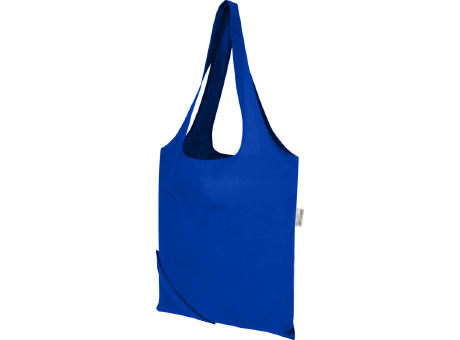 Bolsa de tela de algodón reciclada GRS «Madras Blend», 140 g/m², plegable, 7 l