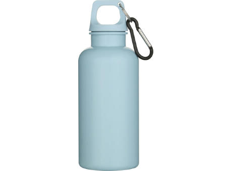 Botella de 400 ml de color liso de plástico reciclado con certificado RCS y mosquetón Oregon 