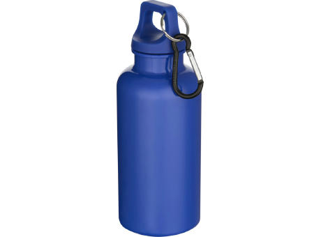 Botella de 400 ml de color liso de plástico reciclado con certificado RCS y mosquetón Oregon 