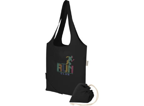 Bolsa de tela de algodón reciclada GRS «Madras Blend», 140 g/m², plegable, 7 l