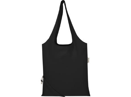 Bolsa de tela de algodón reciclada GRS «Madras Blend», 140 g/m², plegable, 7 l