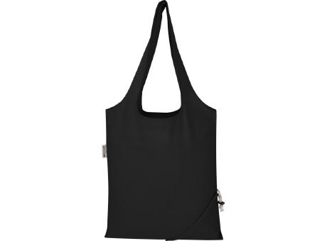 Bolsa de tela de algodón reciclada GRS «Madras Blend», 140 g/m², plegable, 7 l