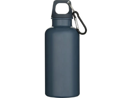 Botella de 400 ml de color liso de plástico reciclado con certificado RCS y mosquetón Oregon 