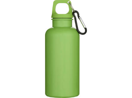 Botella de 400 ml de color liso de plástico reciclado con certificado RCS y mosquetón Oregon 